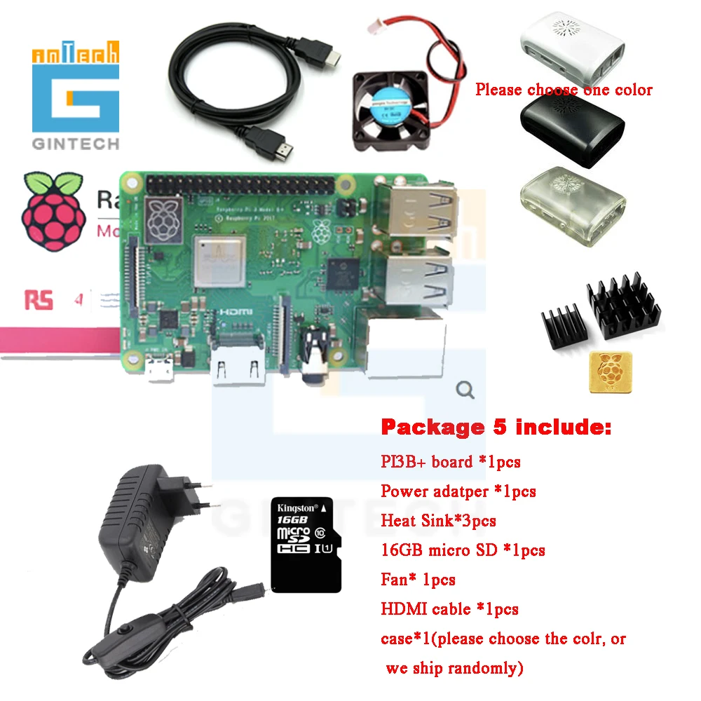 PRI 3b + комплект плата радиатор адаптер питания переменного тока карта SD кабель HDMI