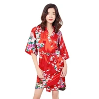 summer new style peacock pajamas women european and american bathrobes bridal dressing gown ladies simulation silk nightgown