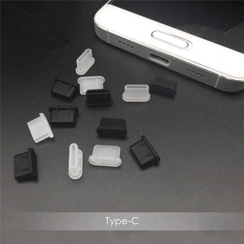 usb charging port type c dust plug charging port 10 pcs silicone cover for samsung huawei xiaomi smart phone accessories free global shipping