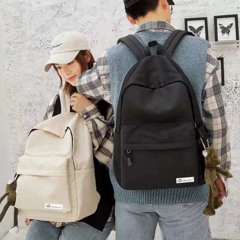 

Japanese Harajuku Style Waterproof Schoolbag Female Middle School Student Backpack College Style Pure Color Couple Shoulder Bag
