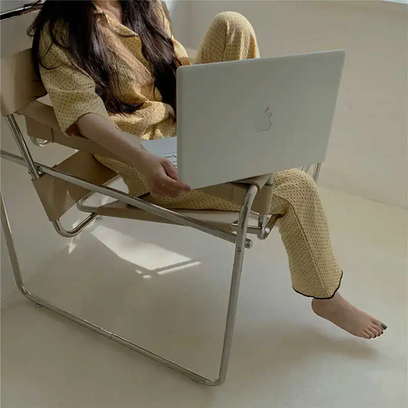 

Summer short sleeves dot cotton women's breathable pajama pants soft pants gauze