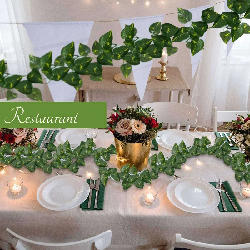 

72 Pcs Artificial Plants Of Vine False Flowers Ivy Hanging Garland for the Wedding Party Home Bar Wall Decor, C & D
