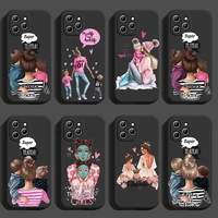 punqzy fashion mama of girl boy mom baby cute phone case for iphone 13 12 11 pro max xr 7 6 8 x xs soft tpu mothers day cover