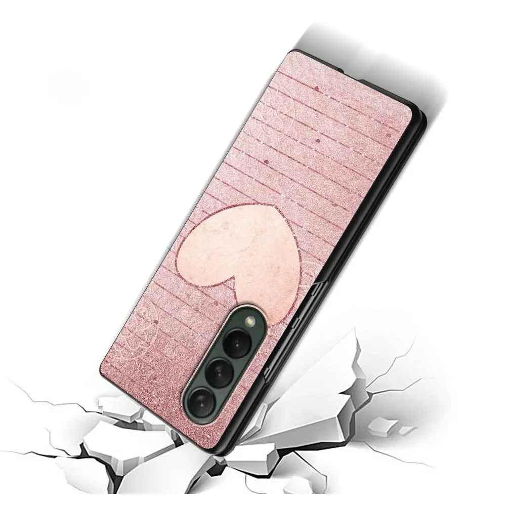 Luxury Case for Samsung Z Fold3 5G Phone Cover for Galaxy ZFold 3 Black Hard  Funda For Z Fold 4 Fold4 Capa Rose Glitter Pink