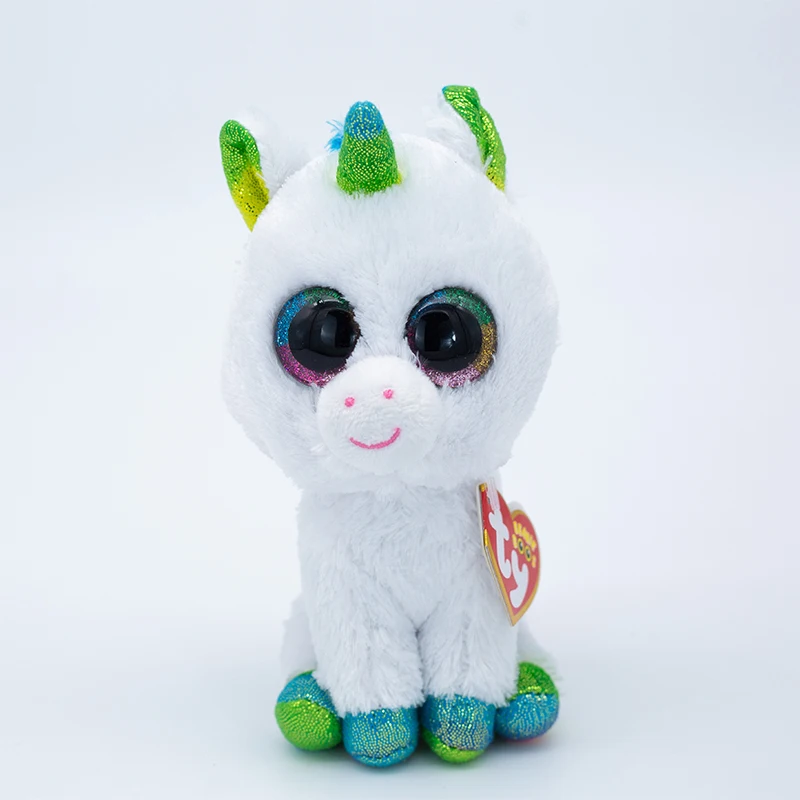

15CM Ty Beanie Glittery Big Eyes Athena the Unicorn With horns Cute Soft Stuffed Plush Animal Doll Kids Toys Birthday Gifts