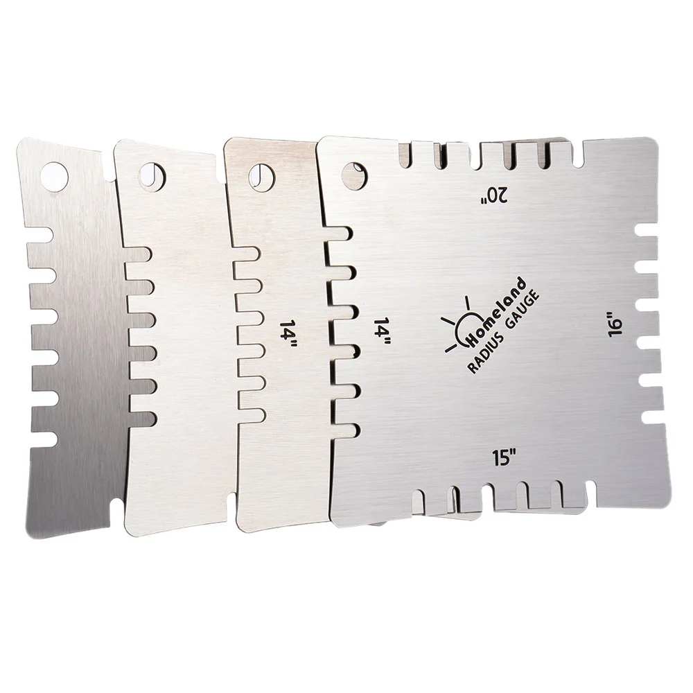 

4pcs Stainless Steel Guitar Notched Radius Gauge Fingerboard Fretboard Measuring Tool Set High Quality Guitar Parts