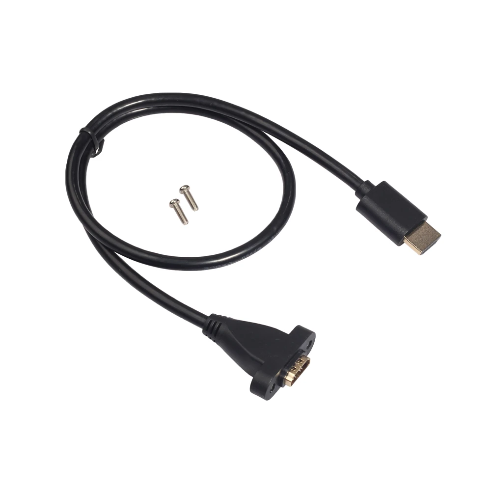 Позолоченный Удлинительный кабель HDMI штекер к гнезду с винтовой панелью