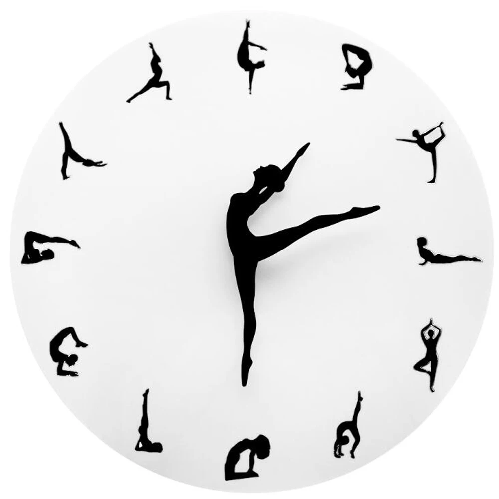 Часы настенные для йоги фитнеса домашнего декора|Настенные часы| |