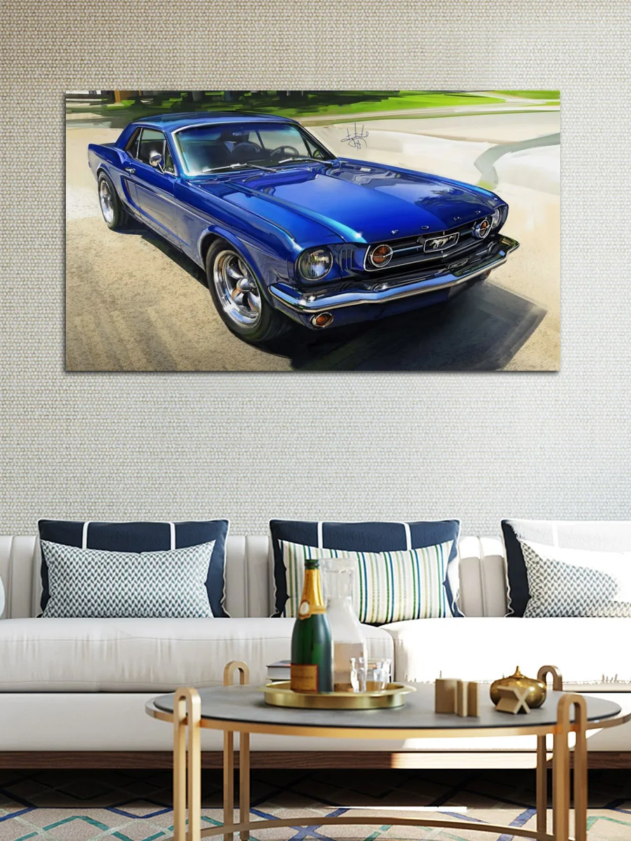Крутой Автомобильный спортивный автомобиль Mustang художественный декор для