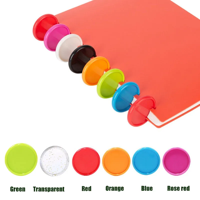 

30 Pcs Candy Color Binding Rings for Notebooks 35mm Diy Binding Discs Mushroom Loose Leaf Binder Planner Disc Office Supplies