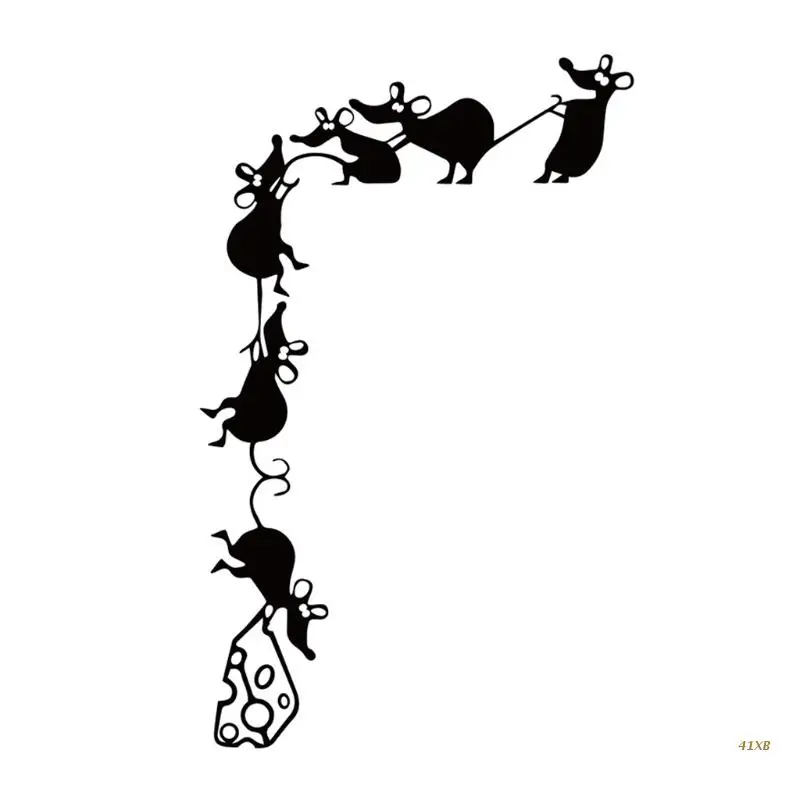41XB Stickers Wallpaper Funny Climbing Cheese Mice Light Switch Mural Decal PVC Wall Art Poster Living Room House Decoration |