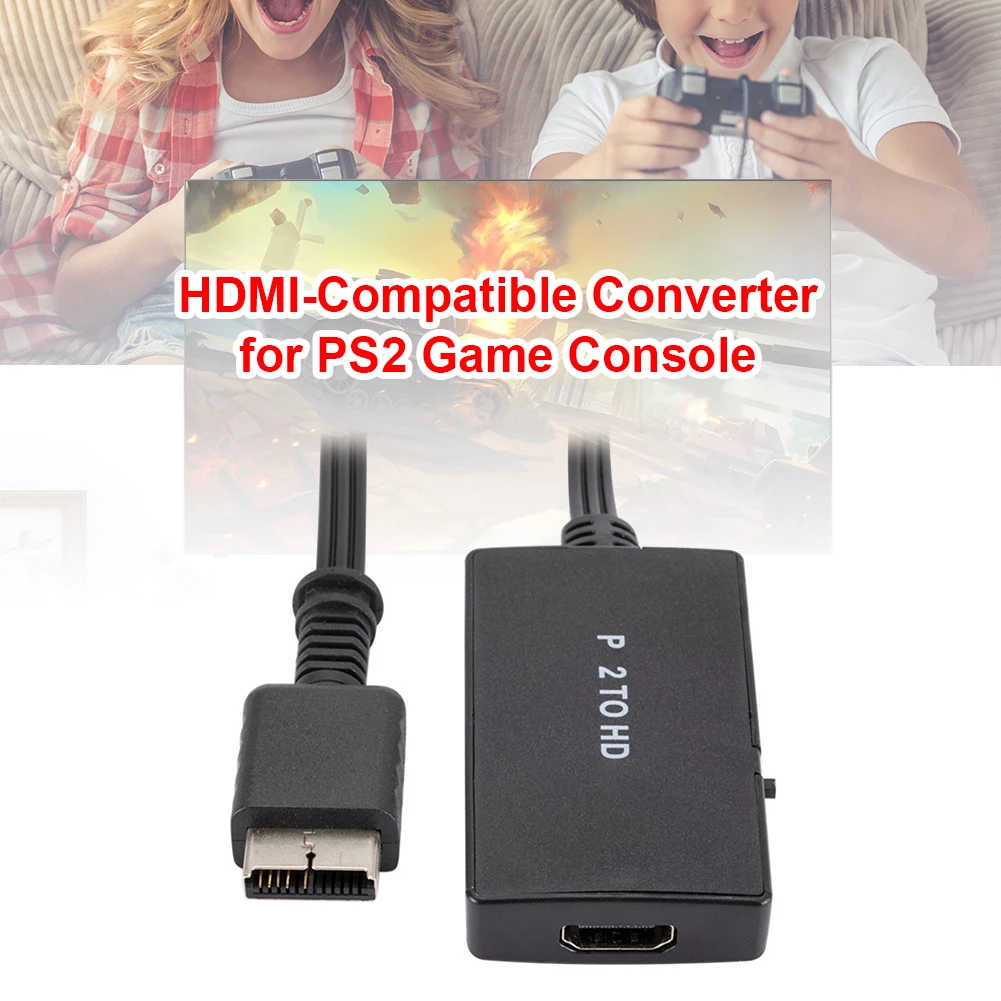 HDMI-Compatible Converter HD Audio Cable Splitter for PS2 Game Console Adapter Accessories with Video Sync Input 70*40*11mm | Электроника
