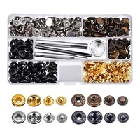 100 set leather snap fasteners kit 12 5mm metal button snaps press studs 4 color leather snaps for clothes bags