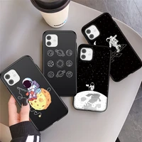 soft phone case for iphone 11 12 13 pro max xs max xr x 6 6s 7 8 plus 5 5s se 2020 new creativity astronaut painting back cover