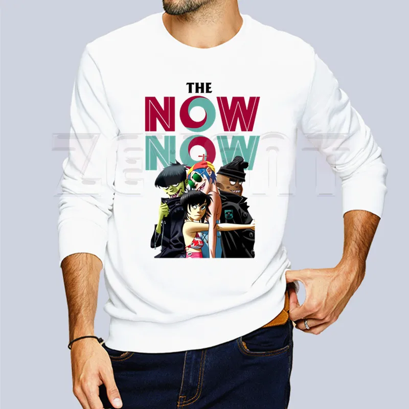 Худи Gorillaz с музыкальной группой мужское модные толстовки свитшоты однотонные