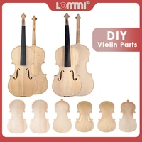 lommi high quality unfinished violin parts solid wood top and back panel ebony fretboard diy 44 34 12 14 18 violin parts