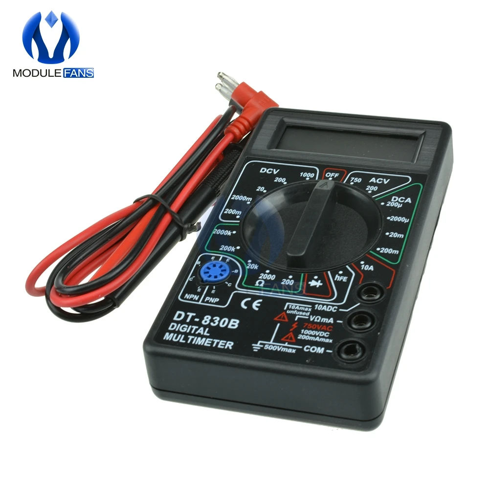 Цифровой мультиметр AC/DC 750 В черный ЖК-дисплей Вольтметр Амперметр Омметр тестер