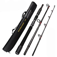 heavy boat fishing rod 3 piece graphite travel rod portable spin rod 6 feet 7 feet 8 feet with high quality fishing bag