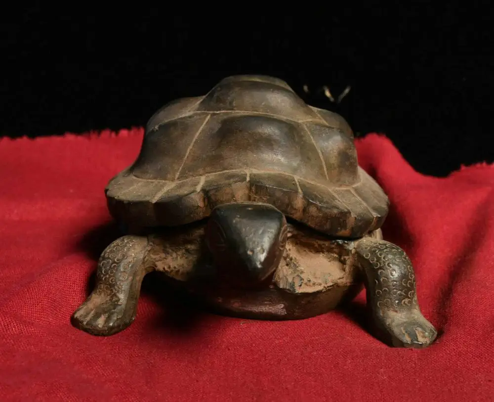 

wedding decoration 7" Old Chinese FengShui Bronze Sea Turtle Tortoise Incense Burner Censer Statue