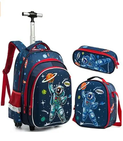 Женский рюкзак с колесами для мальчиков, детский школьный рюкзак, школьный рюкзак на колесах 16 дюймов