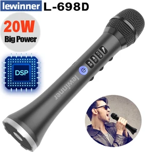 Lewinner L-698DSP, профессиональный Bluetooth-микрофон для караоке 20 Вт, портативный беспроводной мини-караоке для пения и музыки