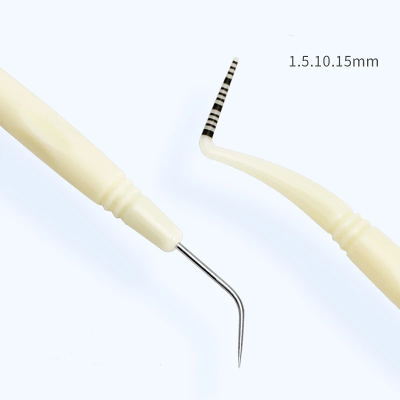 

Стоматологический периодонтальный зонд Карманный глубинный зонд со шкалой 1-5-10-15 имплантат Explorer автоклавируемая фотография