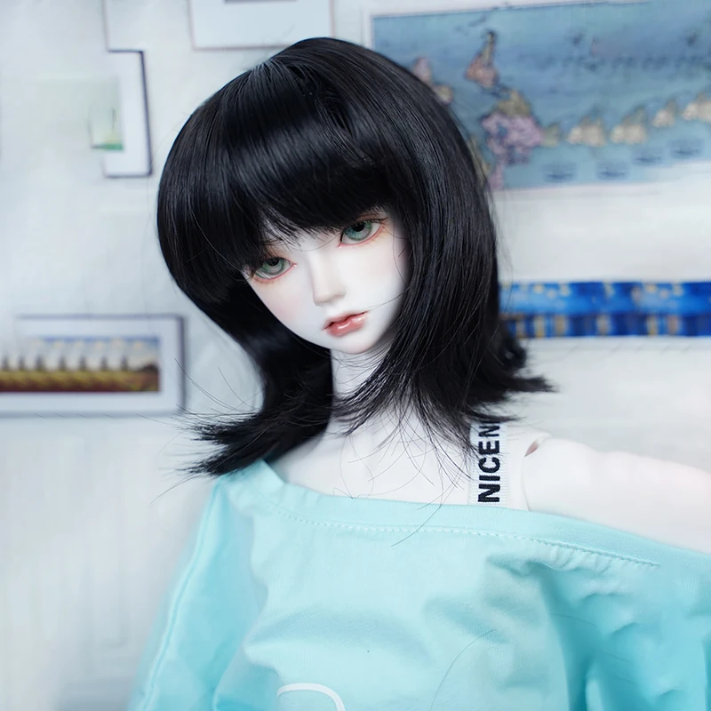 Bybrana 1/3 1/4 короткий Боб прямая девушка золотые волосы Bjd парик для кукол бесплатная