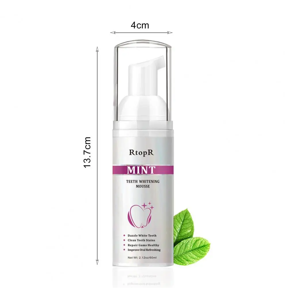 

60ml Teeth Mousse Portable Fragrant Exquisite Mint Teeth Whitening Toothpaste for Health Care