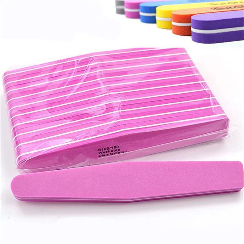 

10pcs/lot Rhombus Double Side Nail Files Buffer 100/180 Polishing Grinding Manicure Pedicure Nail Buffers File Tools