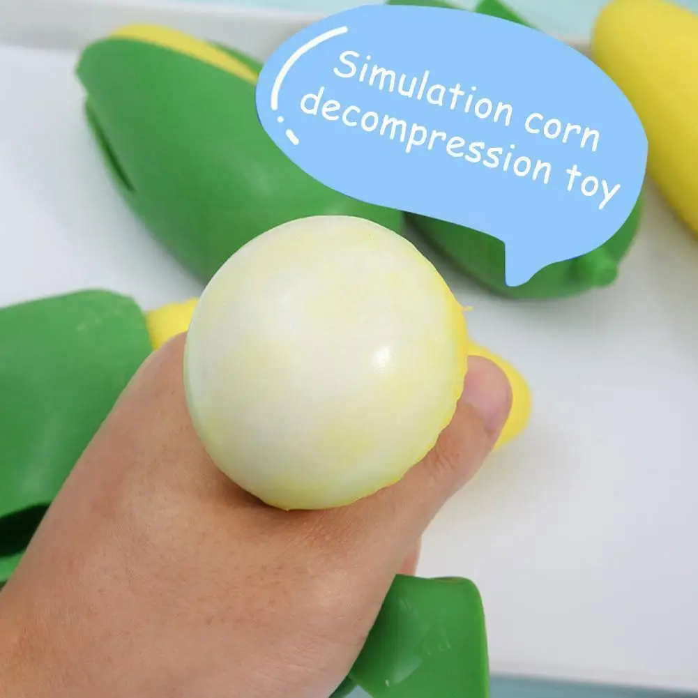 

2pcs Green Simulation Corns Kids Adult Stress Relief Decompression Soft Squeeze Toys Rubber Tools Fidget Q8h9