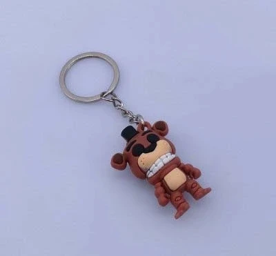 10 1pc Five Nights at Freddys keychain Action Figures Anime PVC FNAF Freddy keychain Ring Figure Toys For Children Model 5cm - Цвет: 10