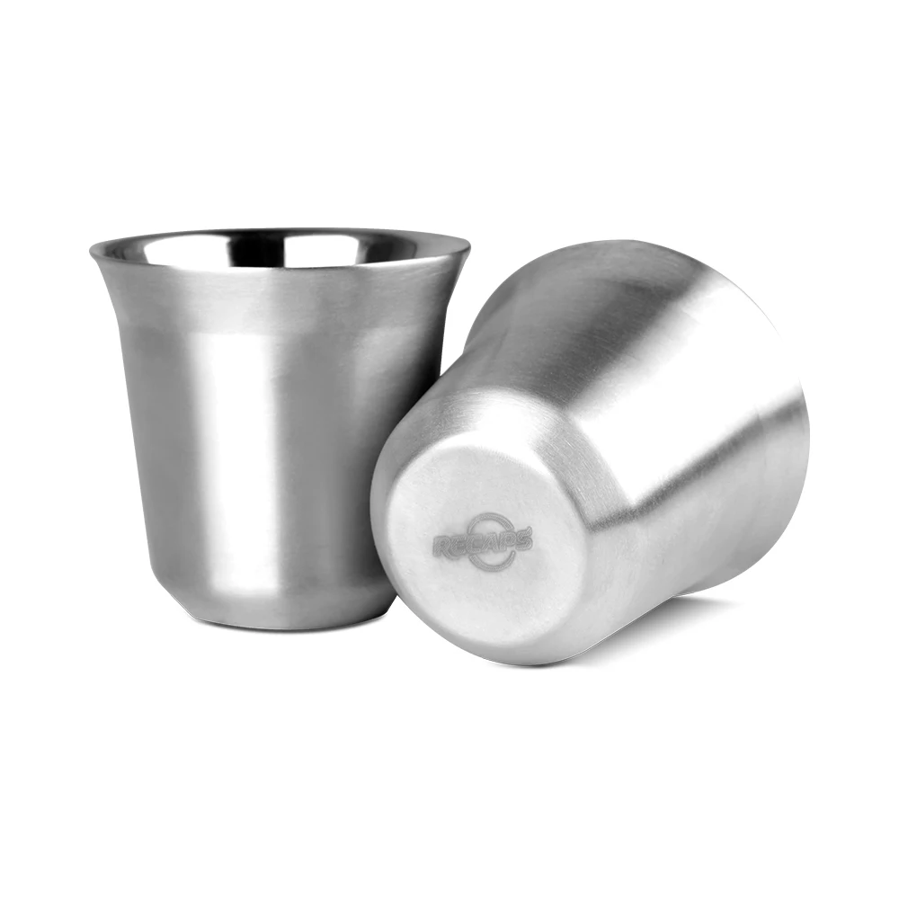 85 мл 170 Двойная Стенка 304 нержавеющая сталь Demitasse эспрессо Кофейная чашка кружка FDA