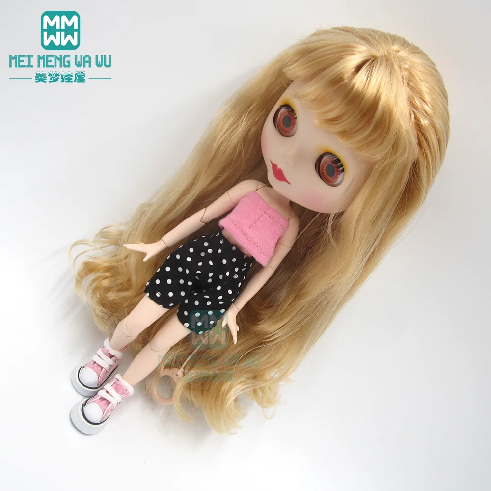 1 шт. одежда Blyth Doll модная футболка черно-белая клетчатая юбка для Blyth Azone OB23 OB24 кукла 1/6 аксессуары