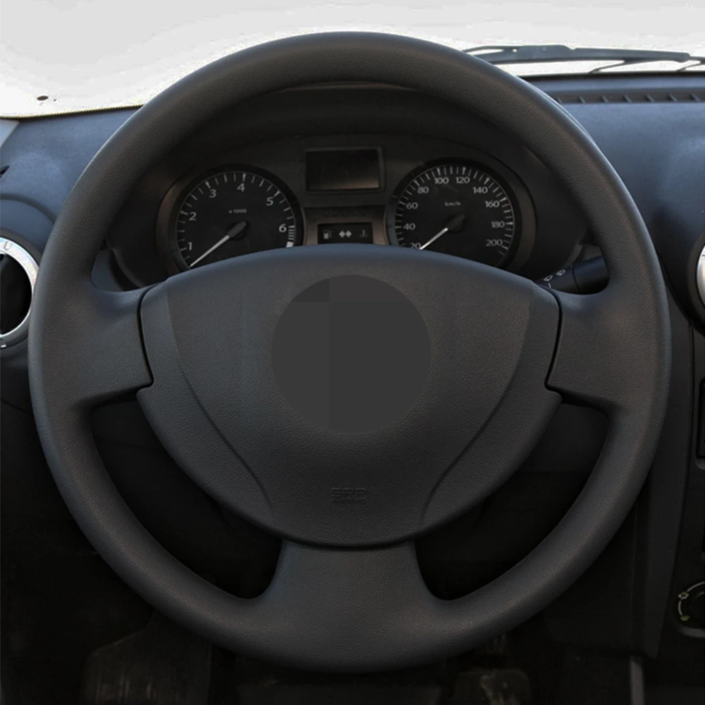 Прошитая вручную искусственная кожа черного цвета для Renault Logan 1 Sandero Лада ЛАРГУС