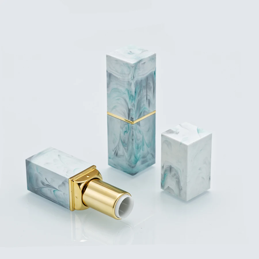 

10pcs&50pcs Lot Shimmer Square Marble Pattern Empty Lipstick Tubes DIY Lip Gloss Lip Balm Containers Travel Cosmetics Packing