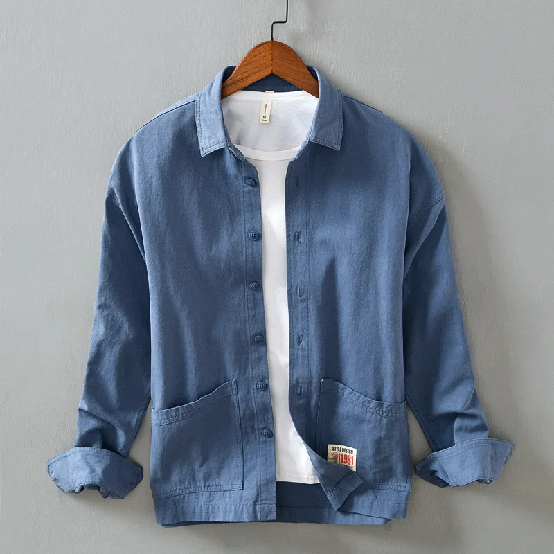 

New Arrival Autumn Winter Men 100% Casual Cotton Long Sleeve Coat Casual Shirts Spring Fashion Size M L XL 2XL 3XL