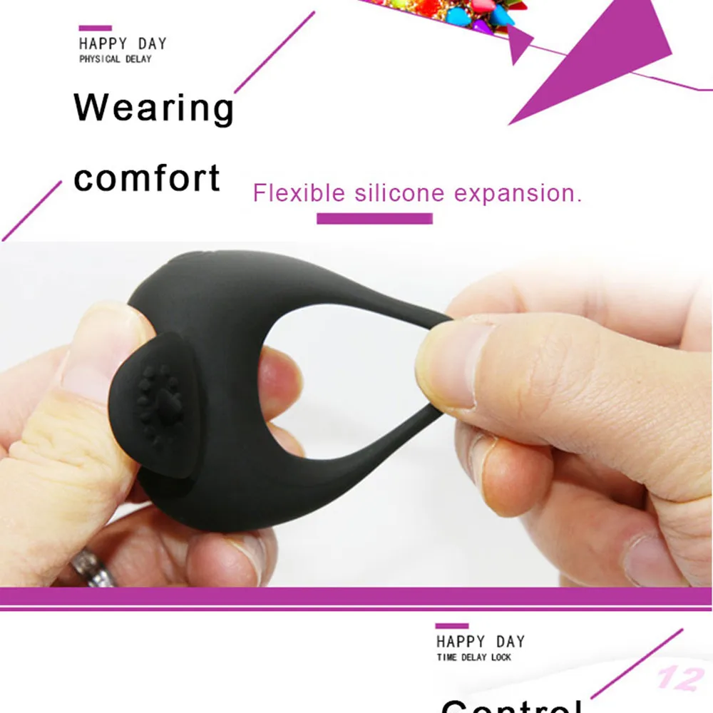 3 скорости вращающийся вибрирующий пенис кольцо USB перезаряжаемые кольца