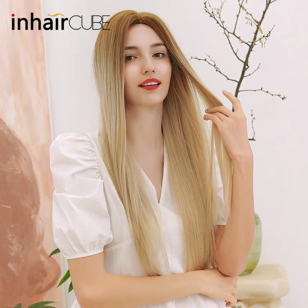 Inhaircube синтетические парики для женщин Омбре коричневые до светлые термостойкие