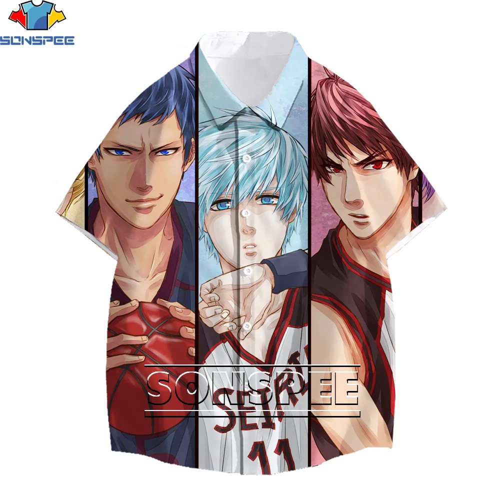 

SONSPEE Brand New Japanese Anime 3D Print Kuroko's Basketball T-shirt Male Kawaii Hip-hop Cartoon Basketball Shirt Unisex Tops