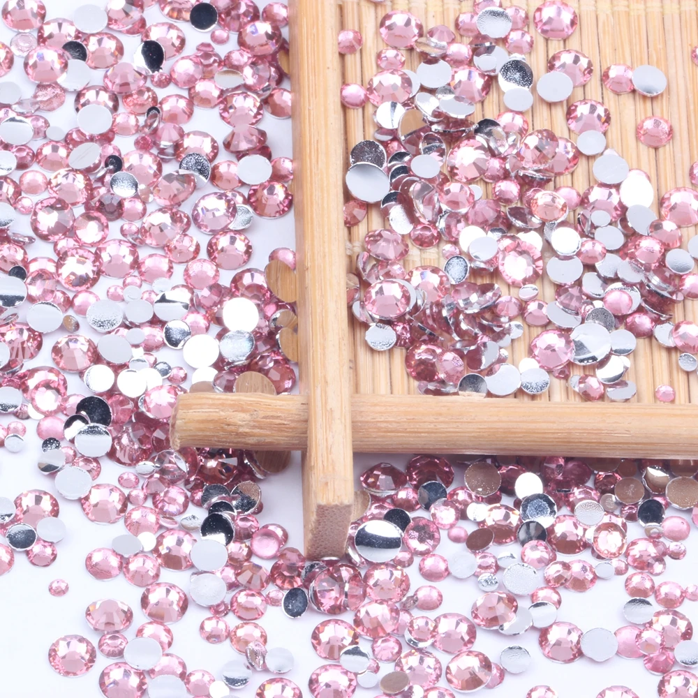Розовые стразы из смолы 2 6 мм круглые с плоской задней поверхностью без горячей