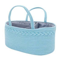 baby diaper storage box 100 cotton rope baby room diaper basket diaper storage box for wet wipes toy organizer nappy bag