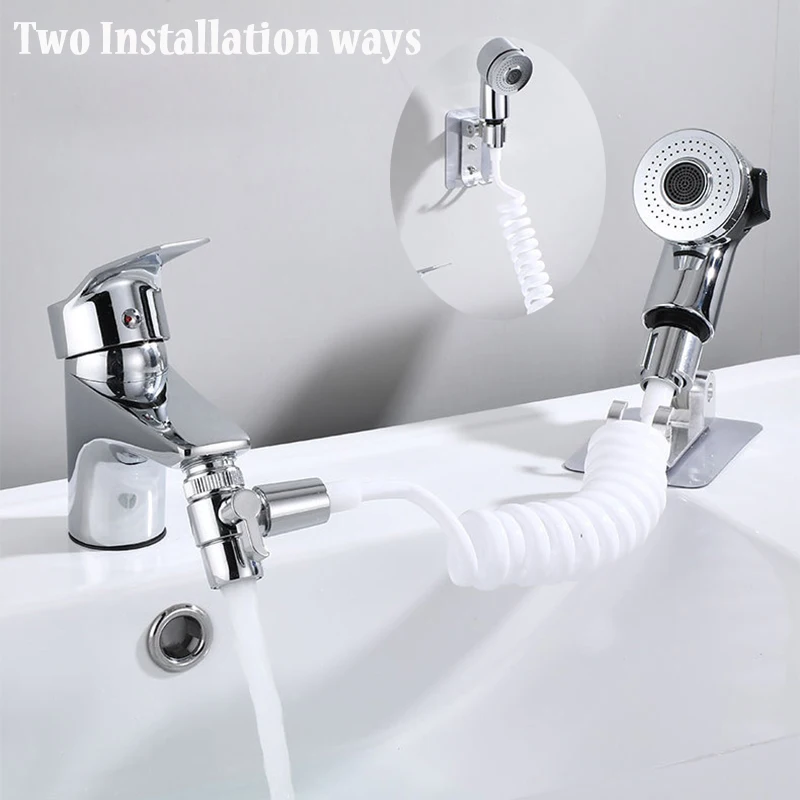 Смеситель с насадкой для душа набор распылителем коннектор мытья волос ручной