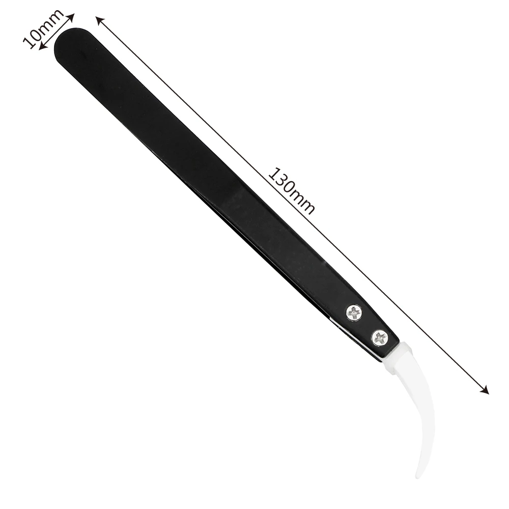

DIYWORK Anti-static Ceramic Tips Tweezers Curved Tips Tweezers Precision High Temperature Resistant Stainless Steel Handle