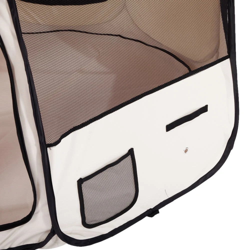 

36" Portable Foldable 600D Oxford Cloth & Mesh Pet Playpen Fence with Eight Panels Red