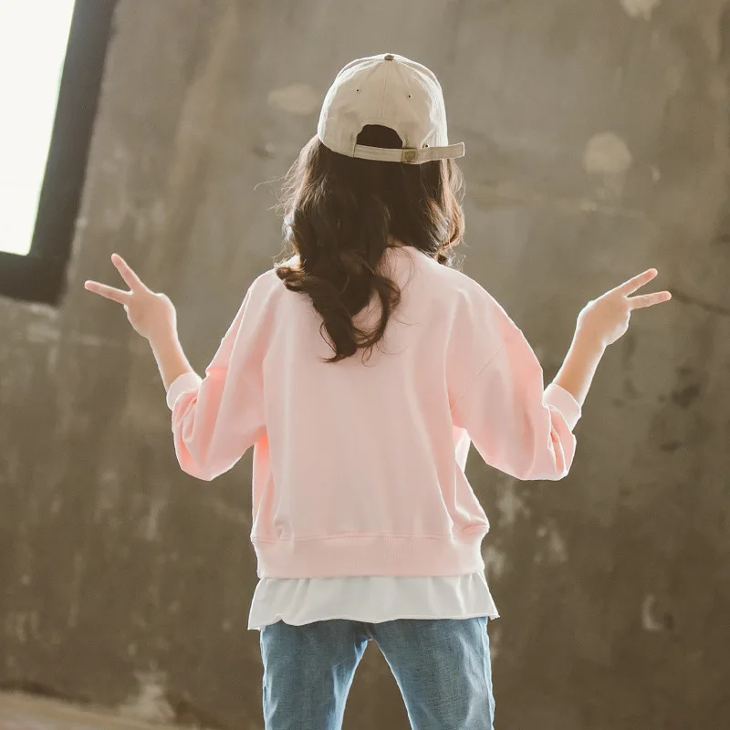 Сезон весна осень Повседневная подростковая пуловеры для девочек с рисунками из