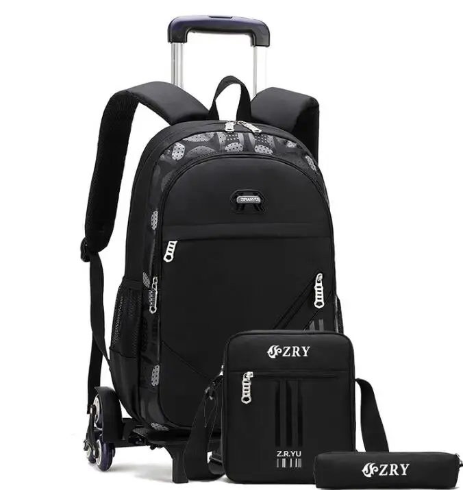 Школьная сумка ZIRANYU на колесиках для мальчиков, детский рюкзак на колесиках для подростков