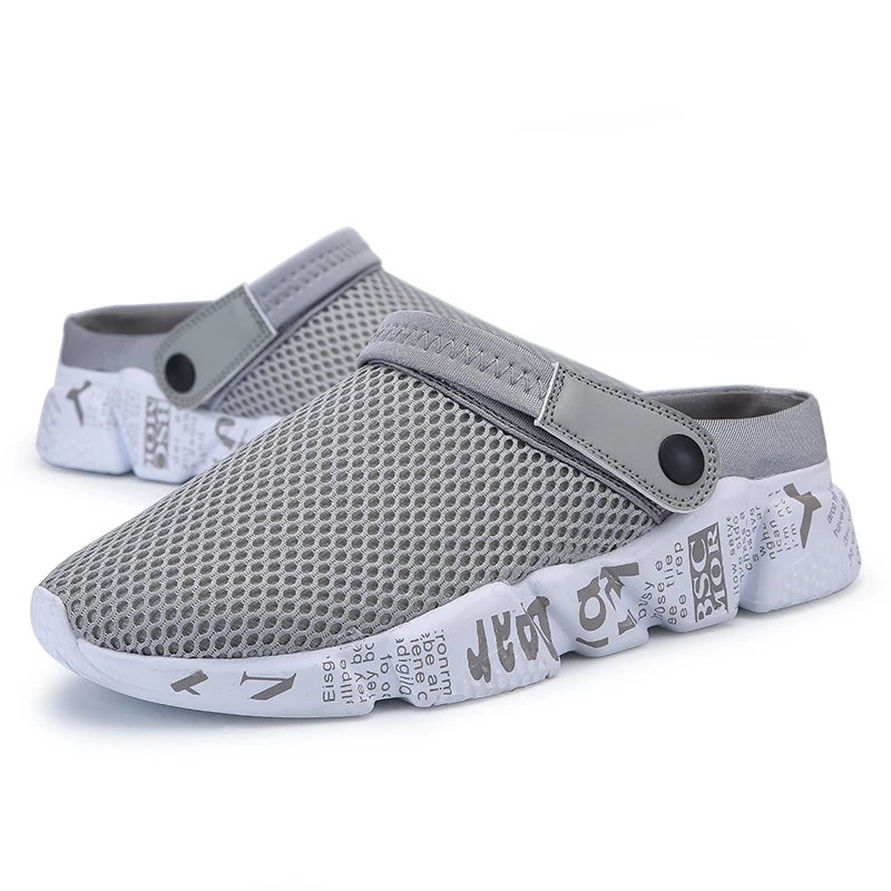 Мужские сетчатые сандалии дышащие Нескользящие мюли повседневные мягкие