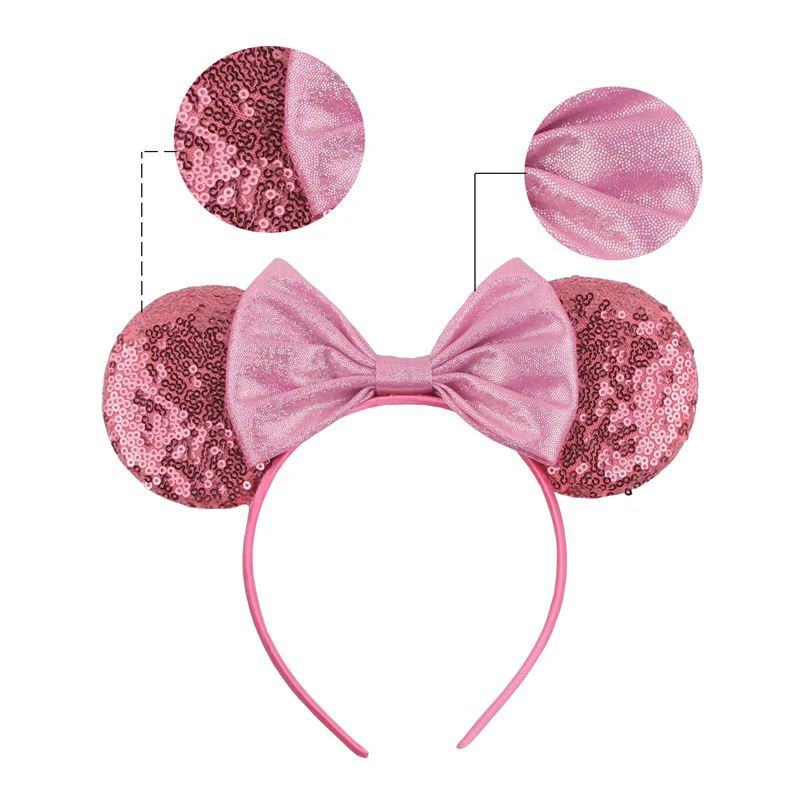 Новинка 2019 блестящие уши Минни Маус оголовье для девочек 5 &quotметаллические банты