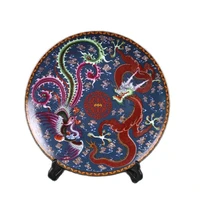 chinese old porcelain pink dragon and phoenix pattern appreciation plate