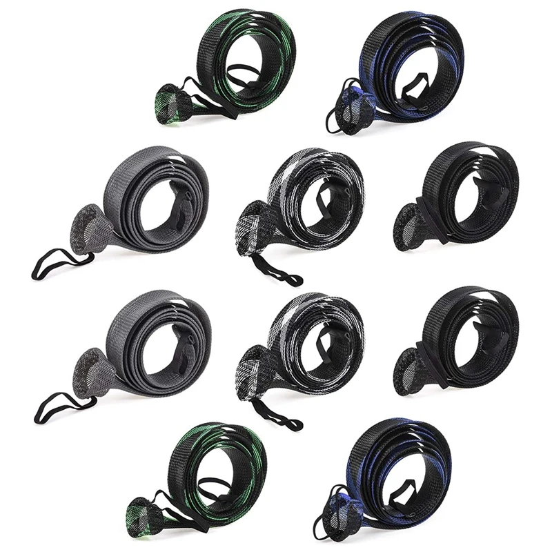 

10 Pcs Rod Sock Fishing Rod Sleeve Rod Cover 190Cm/74.8Inch Braided Mesh Rod Protector Pole Gloves Fishing Fishing Rod